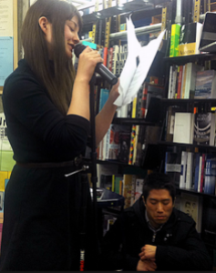 With Tao Lin at a reading.