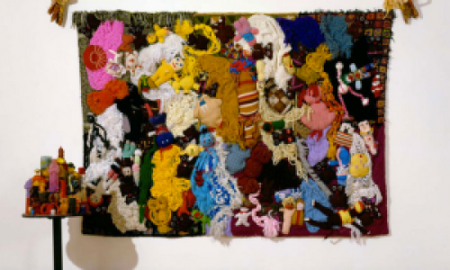 Mike Kelley, in the patchwork style of John Waters.